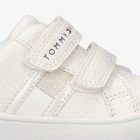 Resim Tommy Hilfiger Flag Velcro Bebek Bej Spor Ayakkabı 