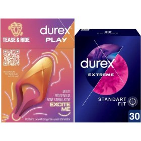 Resim Durex Çoklu Erojen Bölge Uyarıcı + Extreme ve Tırtıklı Prezervatif 30LU 