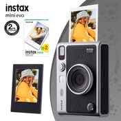 Resim Fujifilm Instax Mini Evo Siyah Fotoğraf Makinesi 20'li Film ve Çerçeve Fujifilm