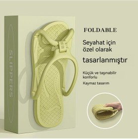 Resim Erkekler Ve Kadınlar İçin Katlanabilir Terlik Green Soft Bottom Wear-resistant 