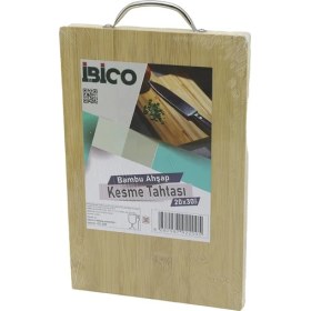 Resim Rivera Tech Rvr 20X30 x 1.7cm Lux Ahşap Bambu Kesim Panosu - Kesme Tahtası Metal Kulplu () 
