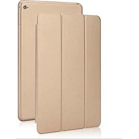 Resim CoverZone Apple iPad 9.7" 2018 6.Nesil Mrjn2Tu/A Sun. Deri Kılıf Smart Cover Altın 