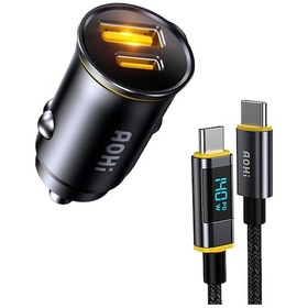 Resim Aohi Superauto 2 Portlu Pd 65w Araç İçi Şarjı, 140w Led Ekranlı Naylon Örgülü Süper Hızlı Şarj Kablo 