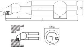 Resim S Sistem - ISO SCLCR/L 95° İç Çap Torna Kalemi 