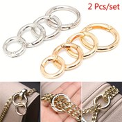 Resim 2 adet Metal Yaylı O-Ring Toka Klipsleri Çanta Aksesuarları, DIY Cüzdan Yapımı için 