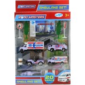 Resim Mega Oyuncak Helikopterli Metal Ambulans Seti JP9105 
