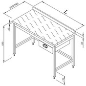 Resim Öztiryakiler Çalışma Tezgahı Polietilen Tablalı Tek Çekmeceli 190x70 CM 
