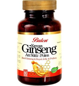 Resim Kırmızı Ginseng Arı Sütü Polen Kapsül 375 Mg 80 Kapsül Balen 