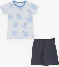 Resim Breeze Girls & Boys Erkek Bebek Pijama Takımı Sevimli Hayvanlar Alemi Dostluk Temalı 9 Ay-3 Yaş, Açık Mavi-açık Mavi Açık Mavi 