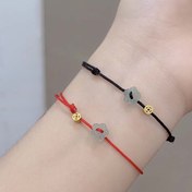 Resim Tek adet, Şanslı Örme Halat Bileklik Zengin Çiçekli Sikke Şanslı Bilezik, Ayarlanabilir Dostluk Bileziği, Arkadaşa Mükemmel Hediye 