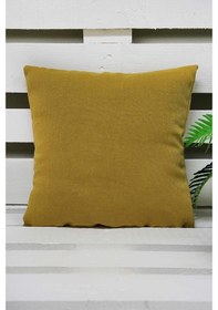 Resim Melodie Keten Kırlent Hardal 50X50 Cm 