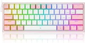 Resim Redragon K617 Fizz RGB Red Switch Kablolu White/Pink Compact Gaming (Oyuncu) Klavye 