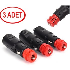 Resim Araç Çakmak Fişi Çakmak Fişi 3 Adet Avrupa Tipi Çakmak 