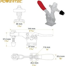 Resim 20327 Hızlı Serbest Bırakma Yatay Geçiş Kelepçesi 201B - 300 Lb Tutma Kapasitesi ve Kauçuk Basınç Ucu, 4pk 