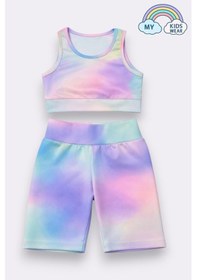 Resim My Kids Wear Kız Çocuk Çok Amaçlı Batik Desenli Mayo & Spor Takımı 12430 Beyaz - Sarı 