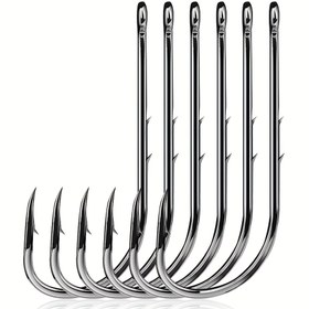 Resim 25 Adet Natufish Yem Tutuculu Balık Oltası Kancaları - Çengelli Gaga ve Canlı Yem Tutucu - Sağlam Gövde, Sazan, Turna, Alabalık, Levrek Avı için Uygun, Solucan Kancaları Takımı (25 Adet) 