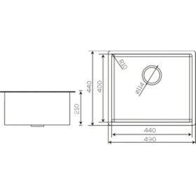 Resim Crauf Stella 4449 inox Tezgah Altı Evye 440X490X210MM 