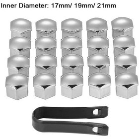 Resim Gümüş Rengi-21mm-20 Adet 17mm Plastik Bijon Somunu Kapakları Cıvata Kapakları Audi A3 A4 B8 B9 A5 Q3 Q5 Q7 A6 A7 Oto 