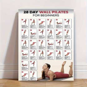 Resim 28 Gün Duvar Pilates Başlangıçları Kanvas Baskı - 30.48x40.64 cm Çerçevesiz Yoga Poster, Fitness & Harf Sanatı, Ev Spor Salonu, Yatak Odası, Mutfak, Oturma Odası, Banyo, Otel, Kafe, Ofis, Cadılar Bayramı, Noel, Paskalya, Çiftlerin Doğum Günleri, Pilates Egzersizi için İdeal Hediye 