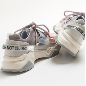 Resim Luvi Shoes Lulen Buz Multi Sim Yazılı Cırtlı Kadın Spor Sneakers Buz - Pembe - Mavi Çok Renkli 