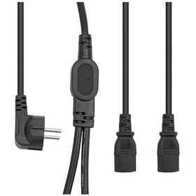 Resim 1.8 Metre 220v Tek Priz - Çift Güç Çıkışlı C13 Erkek Power Kablo 