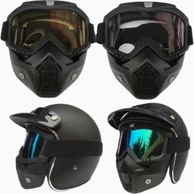 Resim Erkekler ve Kadınlar için 5 Renk Seçeneği Tam Yüz Maskesi - Ayarlanabilir Konforlu Köpük Dolgulu, Klasik Tasarım ile Nefes Delikleri, Dayanıklı PC Malzeme, Motosiklet Sürme Takımı, Güvenli Uygunluk Maskesi, Motosiklet Kaskı ile Kornalık, Motosiklet Kaskı Kornalık 