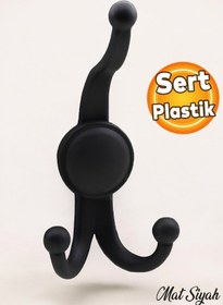 Resim Badem10 Karataş Portmanto Vestiyer Duvar Dolap Askısı Banyo Elbise Askısı Askılık Sert Plastik Siyah 