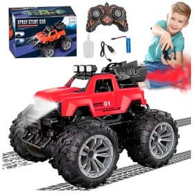 Resim Uzaktan Kumandalı Şarjlı Duman Atan Araba 4x4 Buharlı Işıklı Uzak 