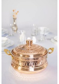 Resim Bakır Tencere Mardin İşlemeli Model 3 Litre Bakır Renk 