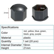 Resim Pazly 19mm Jant Kapakları Seti - 20 Adet Renkli, Universal Tekerlek Somunu Kapağı 