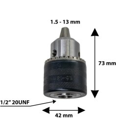 Resim Master 530260 Anahtarlı Metal Mandren 1.5-13 mm 1/2" - 20 Unf 