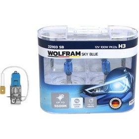Resim Depomıx Ampul 12v H3 100 Pk22s Sky Blue Beyaz Işık 