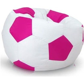 Resim Suni Deri Çocuk Puf Futbol Topu Armut Koltuk Pembe 