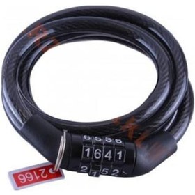 Resim Bisiklet Şifreli Halat Kilit 8x100 CM Siyah 4 Haneli Siyah 
