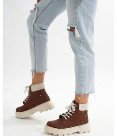 Resim Lmç-2045 Kahverengi Süet Bağcıklı Kalın Taban Kadın Günlük Bot Acı Kahverengi 