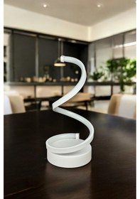 Resim Lara Abajur Beyaz Renk Gün Işığı Led Işıklı Modern Tasarım Led Masa Lambası - Abajur - Gece Lambası Beyaz 