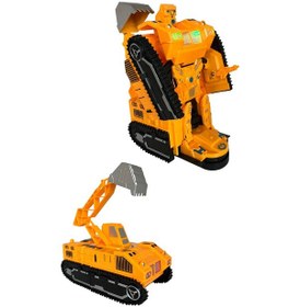 Resim Robota Dönüşen Ekskavatör Kepçe Işıklı Müzikli İş Makina Oyuncak 