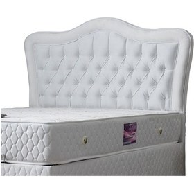 Resim Setaymobilya Baza, Camelli Çift Kişilik Beyaz Baza + Başlık + Deluxe Yatak 