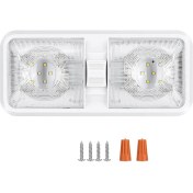 Resim Rv Işıklar Iç 12V LED 8W Tavan Çift Kubbe Işık 600 Lümen Parlaklık Işık Fikstür Rv Römork Tekne Araba (Yurt Dışından) 