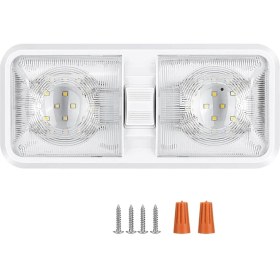Resim Rv Işıklar Iç 12V LED 8W Tavan Çift Kubbe Işık 600 Lümen Parlaklık Işık Fikstür Rv Römork Tekne Araba (Yurt Dışından) 