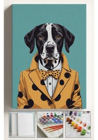 Resim Sayılarla Boyama Seti Numaralı Tuval Fırça Boya Köpek 40x50 Cm 