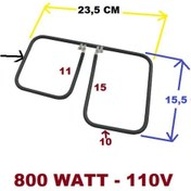 Resim FullYedek Emsan Tost Makinesi Rezistans 800 Watt - 110 - Seri Bağlantı 