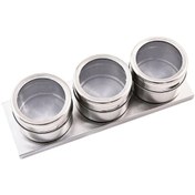 Resim Paslanmaz Çelik Döndürülebilir Çok Delikli Toz Önleyici Şeffaf Kapaklı Baharat Şişeleri - Barbekü Aletleri 