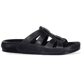 Resim Anatomik Taban Rahat Trend Kadın Terlik Siyah-siyah Siyah 