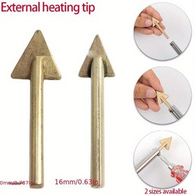 Resim 1 Adet Ağır Hizmet Tipi Üçgen Lehim Ucu - 20mm & 16mm Genişlikte Konik Hassas Uc, Deri, Plastik, Metal, Ahşap ve Kompozit Tamirler İçin Kullanılabilir - Buruşukluk Giderme, Kaynak Yapma, Düzleştirme - Tüm Çeşitli Löhimi Makinaları ile uyumlu DIY, Elektronik, deri İşleme, Marangozlık İçin Ideal Dayanıklı Bakır İnşaatlı Sivri Nokta ve Kararlık için düz Taban Kolay Takma ve sökme Özelliği ile lehim makinesine kolay takma, 