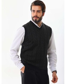 Resim Pelikan Erkek V Yaka Yün Süveter 4p15 Siyah 
