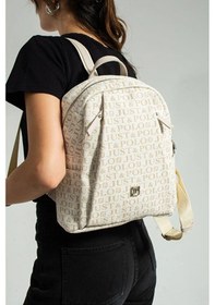 Resim Just Polo Jp Polo Kadın Orijinal 9 Gözlü Büyük Boy Sırt Çantası Ebat: 28 X 33 Cm Krem 