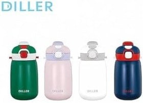 Resim DILLER Tek Kapak Çift Kullanım Pipetli/Pipetsiz 420Ml Askılı Çelik Su Matarası 6 Saat Sıcak/Soğuk -2 