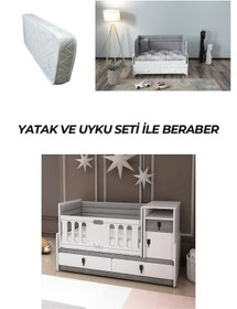 Resim Patiko R131 Berlin Büyüyen Beşik Yatak Ve Uyku Seti İle Birlikte Gri 
