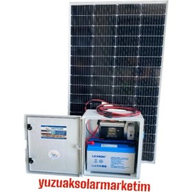 Resim Yüzüak Solar Sistem 100A Akü 250W Panelli Taşınabilir Güneş Enerji Seti Beyaz ABS Plastik 